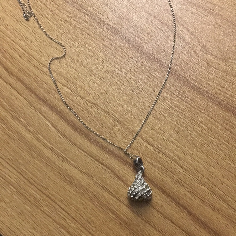 Hershey kiss silver necklace